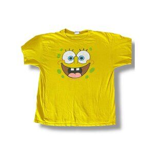 Vintage Spongebob Squarepants Shirt Mens XL Yellow 2002 I'm Ready Graphic Y2K